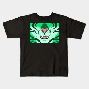 Mint Tiger Face Kids T-Shirt